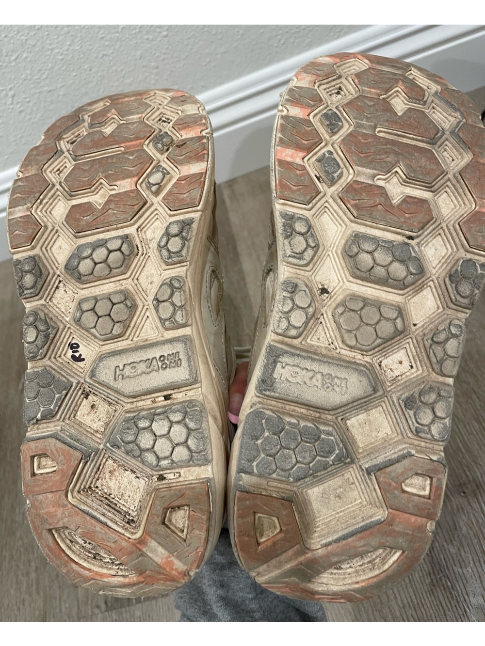 Hoka Vibrant Bloom Athletic Sneakers Vanilla Dry Clay Pink Floral Embroidery 7.5 - Picture 9 of 9
